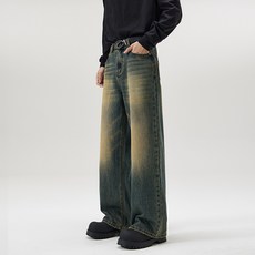 LKTM男裝#四季跑量款韓版A型直筒牛仔褲男潮牌寬鬆闊腿拖地長褲子