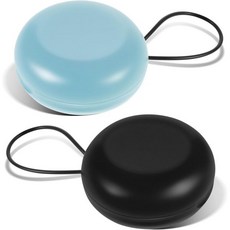 1개 귀마개 케이스 휴대용 미니 출장 보관용 랜야드 수납 케이스가 있는 원형 홀더 1, 2