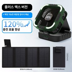 NOTIZ 안전모선풍기 캠핑선풍기 탁상용 무선 저소음, 0mAh, Plus Max 에디션 파인프로스트그린 + 접이식 태양, 기본 색상