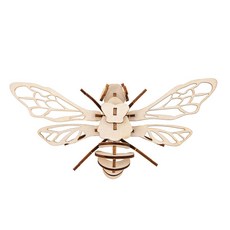 3D立體木質動物系列拼圖 兒童益智早教DIY拼裝玩具, 黃蜂, 1個