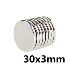 초강력 원형자석 30mm x 3T, ND 30x3, 1개, 은색