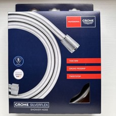 Grohe Twiststop 新款 蓮蓬頭軟管1500mm 不打結軟管 28364001, 150cm, 銀色