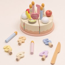 원목 소꿉놀이 홀케이크 세트 생일 케잌 두돌 3세 감성 썰기 장난감 선물