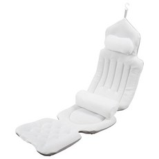 GHSHOP 전신 목욕 베개 허리 지지대 내구성 뛰어난 전문가용 디자인 인체공학적 설계 간편한 걸이 기능 편안한, 41cm x 134cm, 폴리에스터, 하얀색