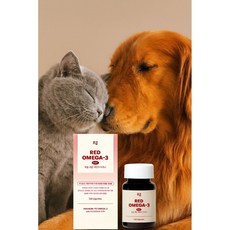 朝貢 紅色Omega-3魚油 犬貓適用 120粒 迷你膠囊 高濃度蝦紅素, 1個, 1盒, 增強免疫力, 120