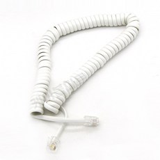 케이블마트 전화선 수화기 꼬임방지 전화기 L코드 커넥터 커플러 연장선 케이블, TL41 수화기케이블 흰색
