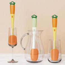 텀블러세척솔 물병 브러쉬 젖병세척솔 설거지 세척 롱, 1개, 몽땅 오렌지
