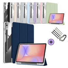 케이스나라 갤럭시탭 S10 Lite 라이트 10.9 호환 투명 클리어 S펜슬 수납 케이스 커버 보호 SM-X400 X406N, 네이비, 1개