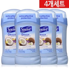 미국 수아브 데오도란트 코코넛 키스 34g x 4개세트, 4개