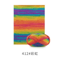 빗질한 면 울 4가닥 손뜨개질 DIY 코바늘 스카프 소재 스웨터 랩, 105 주황-빨강