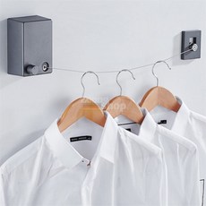 지옹샵 와이어 빨랫줄 1단 간편빨래줄설치기구, 블랙