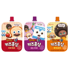 롯데칠성음료 브레드이발소 키즈홍삼 사과&당근+포도&야채+배&도라지 혼합15개입 (3가지맛 각5개), 15개, 100ml
