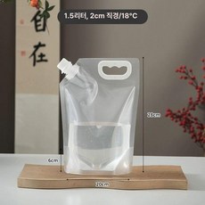 스파우트파우치 100개 투명 육수 파우치 용기, 10 개, 1개, 각진 포켓 1.5L