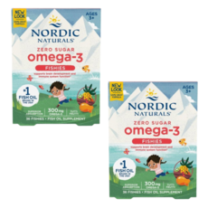 노르딕 내추럴스 어린이 오메가3 DHA EPA 젤리 두뇌발달 눈 면역 투티프루티 36정 2개