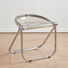 모던 폴딩 체어 카페 아크릴 서재 접이식의자, 1인용, 연기 회색 A