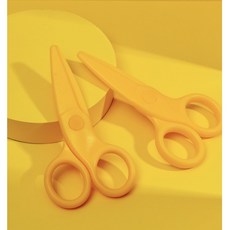 Flower monaco兒童安全剪刀，安全圓頭設計，輕巧易握，激發孩子創造力, 1個, 兒童安全剪刀－黃色, 黃色