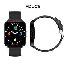 FDUCE T13 스마트워치 통화가능 웨어러블 1.75인치 t13 초슬림, 블루투스, 4.445cm, 블랙