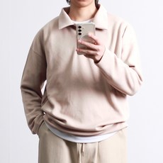 [투뎃] 남성용 빅사이즈 데일리 베이직 카라넥 긴팔 티셔츠