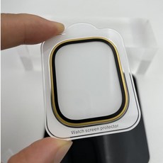 軒恒Leen Apple Watch Ultra 手錶保護貼, 鈦金玻璃一體手錶膜-黃色,Ultra1/2/3  49mm, 1個