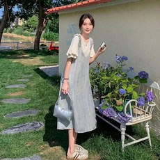 여성 나시원피스 세트 미디 롱 여름 루즈핏 반팔레이어드 편한착용 데일리룩
