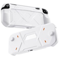 Wuzplay Switch 2 그립 케이스 - 인체 공학적 그립이 있는 긁힘 및 낙하 방지 보호 케이스 | 향상된 전체 보호 여행 및 휴대용으로 사용할 수 있는 하드 스크린, 화이트