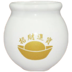 168開運坊 鶯歌陶瓷金雞供杯組：紫南宮專用，含雙色供杯與底座，招財進寶, 1套, 白色, 白色