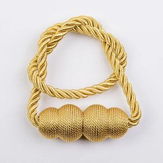 간단하며 풍부한 호리병 모양 커튼 자석 흡착 설치 스트랩, 1개, 3. gold