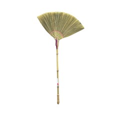 日式手工編織芒草軟毛掃把, 土黃色, 1個