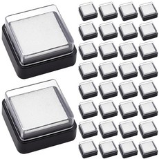 WEBEEDY 빈 빈 잉크 패드 잉크 없음 미니 지문 스폰지 잉크 스탬프 패드 블랙 빠른 건조 폼 잉크 미잉크 패드 잉크 리필 페인팅 DIY 스탬핑 스크랩북용 3x3cm/1.