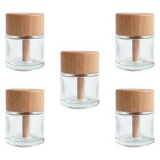 캔들 디퓨저 용기 고급 유리병 화병, 디퓨저용기, 원통우드 50ml 5개