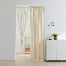 [뷰하우스] 워싱 광목 봉집형 가리개 커튼 150x224cm