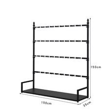 속옷 디스플레이 매장 진열대 선반 행거 수영복 선반, 1개, 블랙 (150x35x150cm) 후크 40개