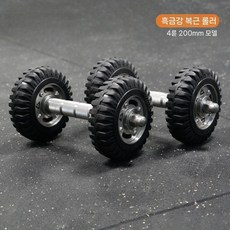 DIYFITNESS 스테인리스 블랙 타이어 바벨 겸용 외복사근 복근 AB 슬라이더 뱃살빼는 운동기구, 4륜200mm