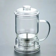 티 인퓨져 고온 찻주전자 세트 유리 다도 내열성 딤딤섬티팟 차내리는 자동 인퓨저, B스타일, 1개