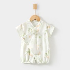 HYLSS 連體衣寶寶夏款爬服短袖哈衣兒童夏季空調服新生兒