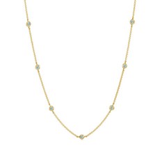 다우어앤드홀 18K 옐로 골드 버메일 아쿠아마린 듀드롭 펜던트 네크리스