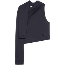 꾸레쥬 비대칭 오프 숄더 스웨트셔츠