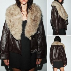 자라 겨울 탈장식 퍼 인조 가죽 재킷 zara 2025