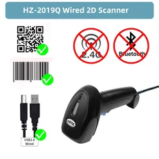 HZ-2019QB-2D 블루투스 2D 바코드 리더 무선 유선 휴대용 바코드 스캐너 USB 지원 휴대폰 iPad 2019Q QR 2., 04 HZ2019Q  wired 2D