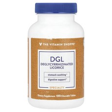The Vitamin Shoppe DGL 글리시리진이 제거된 감초 츄어블 100정, The Vitamin Shoppe DGL 글리..., 1개