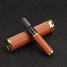 흡연용 재순환형 타르제거 필터 담배홀더 슬림형 휴대용 니코틴차단 여과기능 우드스타일 고급 액세서리, 1개, 올리브 가죽 무늬 세 가지 용도