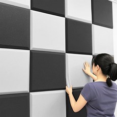 Fowod 고급형 300mm*300mm*50mm 방음스펀지 접착형 방음판 흡음재, 10개, 연한 그레이