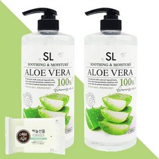 설려 알로에베라 수딩젤 100% 1000ml 2개(+하늘선물 물티슈 10매), 2개, 1L
