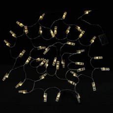 정스네 LED 집게 전구(6M) (웜색)점멸 크리스마스전구 전구장 꼬마전구, 1개