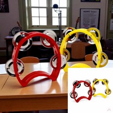 스카이상점 미니 탬버린 업소용노래방탬버린, 옐로우, 1개