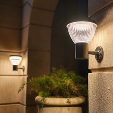 雨果燈飾 太陽能壁燈 鑽石造型 戶外防水防銹庭院燈, 黃光 3000k,南瓜型