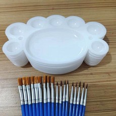 美術生專用調色盤 小腳丫美術調色盤 顏料盤 丙烯美術繪畫石膏兒童學生調色盤, 1個, 長16X寬10cm調色盤,單調色盤10個