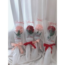 꽃로드 어버이날 스승의날 카네이션 한송이포장, 튤립, 레드, 1개