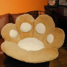 카와이 고양이 발 좌석 쿠션 스 퀴시 거대한 박제 동물 플러시 부드러운 소파 실내 홈 의자 장식 베개 선물 소녀 어린이, 동그란 갈색의