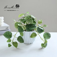 嘉義直發 3D打印葉子仿真盆栽，客廳辦公室桌面擺設裝飾仿真盆景, 2025556 仿真綠植盆栽 塑料盆, 1個